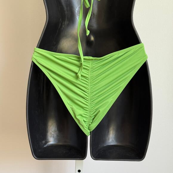 Pink Pink sz S Green Tie String Bikini Swimsuit Set Y2K‎ Micro Swim - Picture 6 of 8